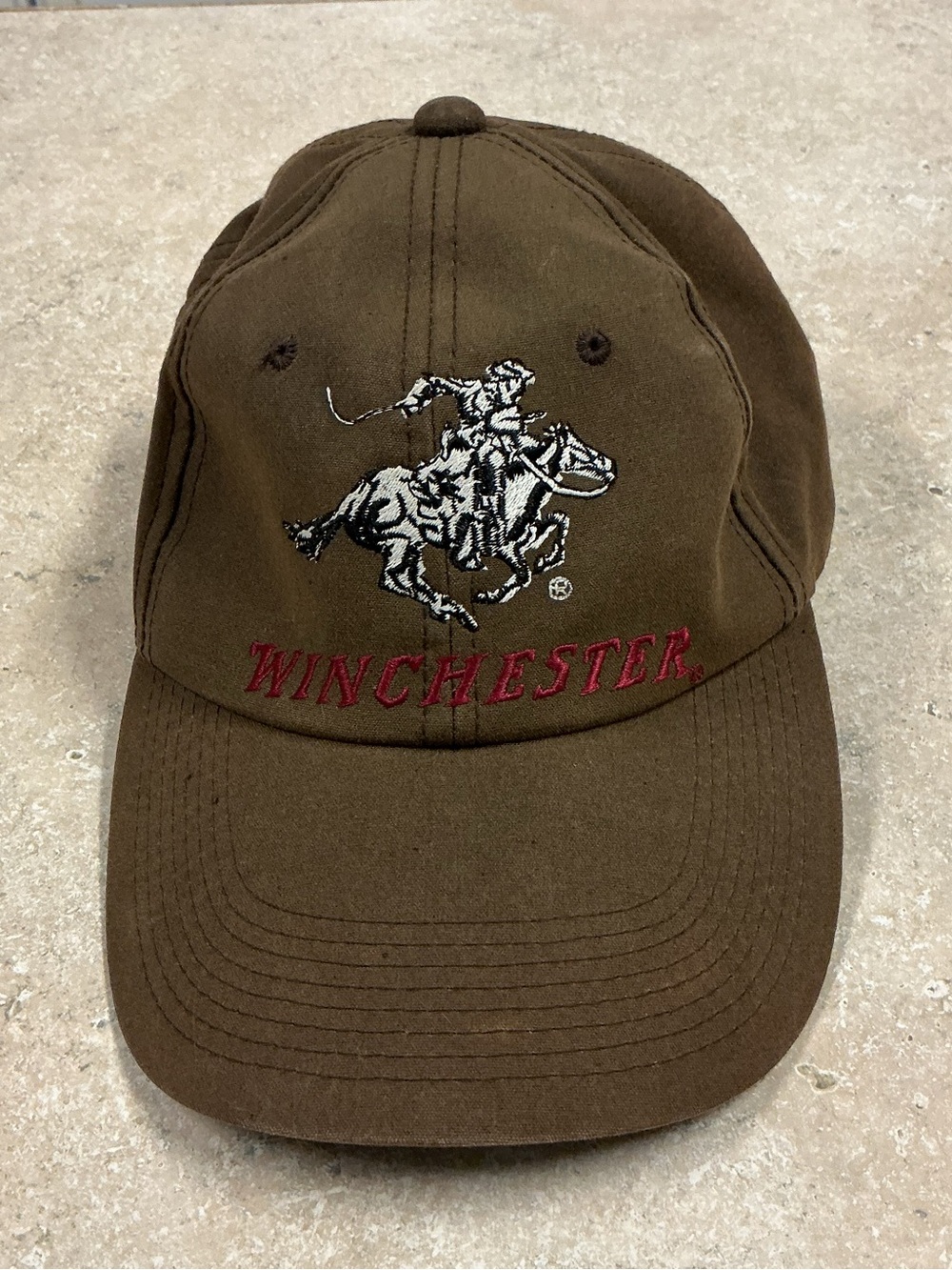 Winchester Brown Embroidered Cowboy Logo Baseball Cap Hat